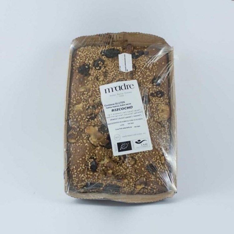 Bizcocho de centeno, pasas y nueces eco (330g.)