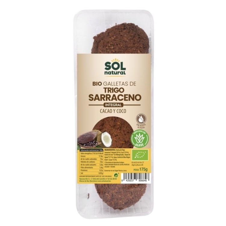 Galletas de sarraceno, cacao-coco eco SN (175g.)
