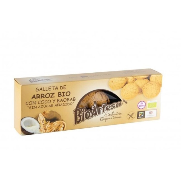 Galletas de arroz con coco y baobab S/G eco 135g.