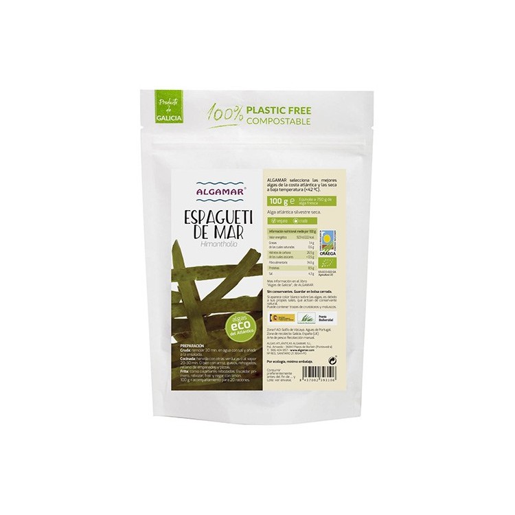 Alga espagueti de mar ecologica 100g. Algamar