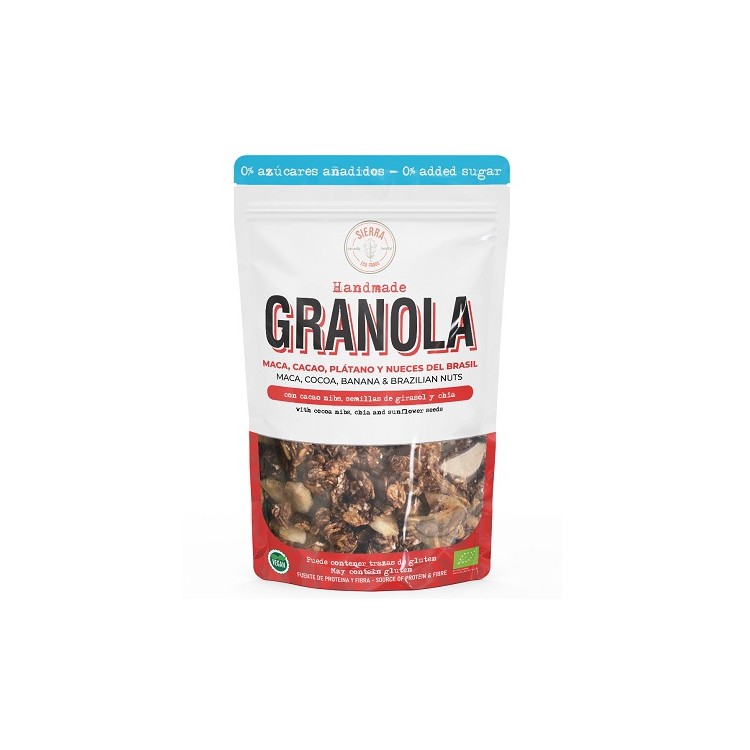 Granola de maca, cacao, platano y nueces eco 300g.