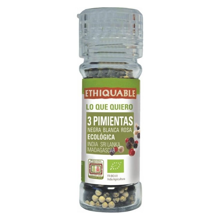 Pimientas tres colores grano eco CJ 45g. IDEAS