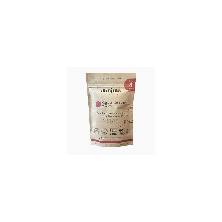 Dentifrico en polvo Canela, clavo y curcuma recambio eco bolsa 70g Minima