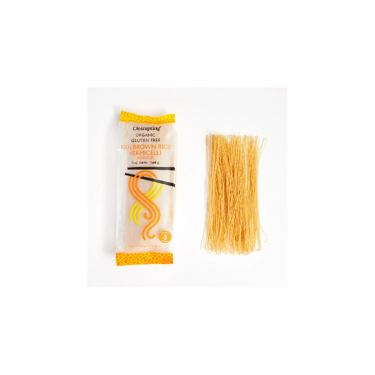 Fideo largo de arroz integral S/G 180g Clearsping