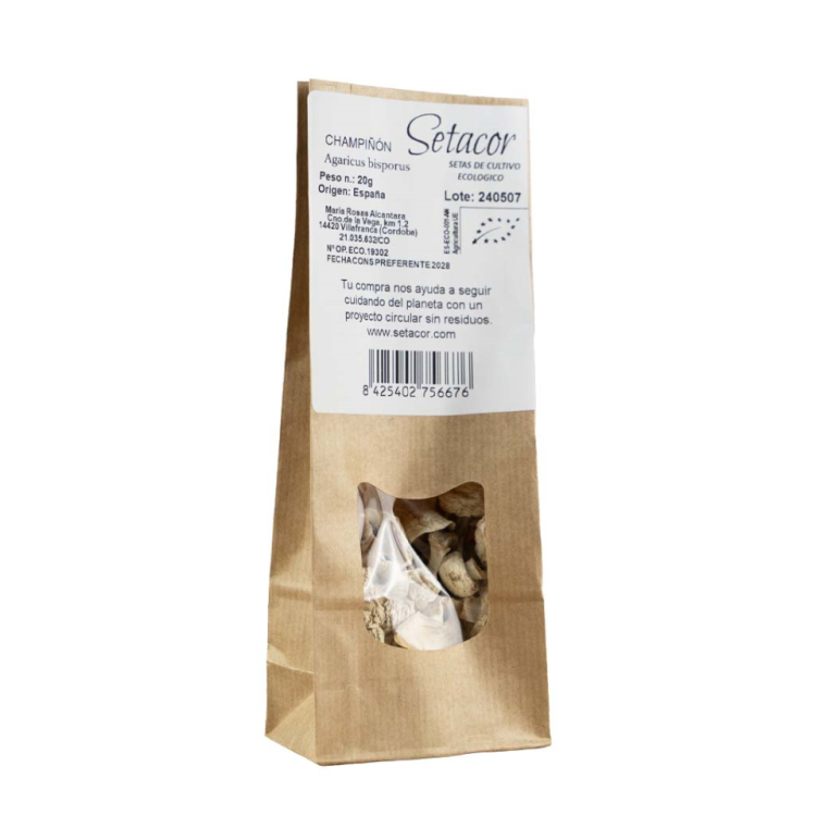Champiñon blanco mitades desh. 100g. Setacor
