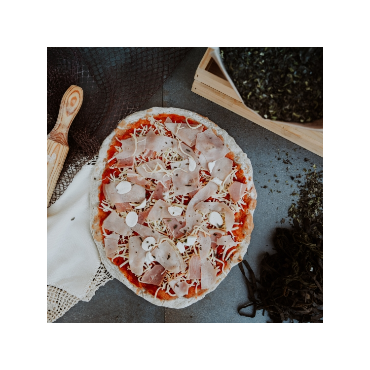 Pizza de jamon cocido ecologica Galuriña 385g.