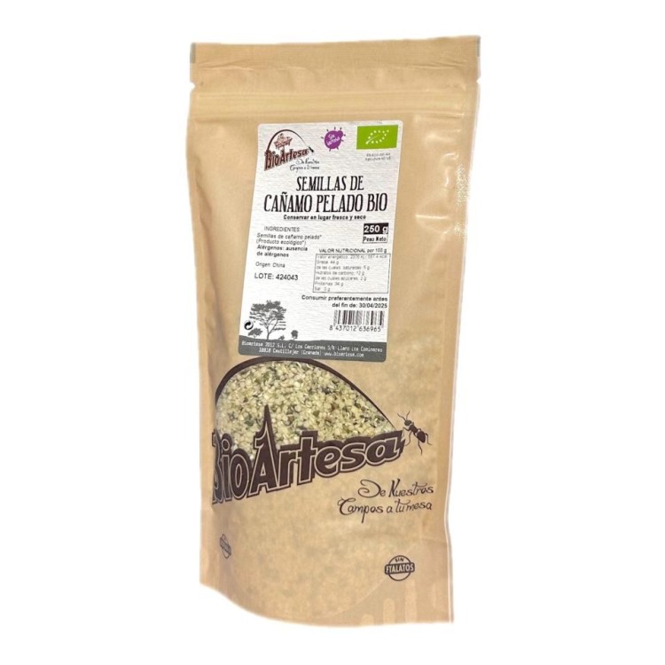 Semillas de cañamo pelado ecologico 250g. Bioartes
