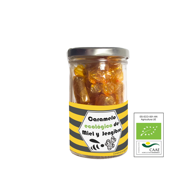 Caramelos de miel y jengibre ecologicos Verdemiel 120g.
