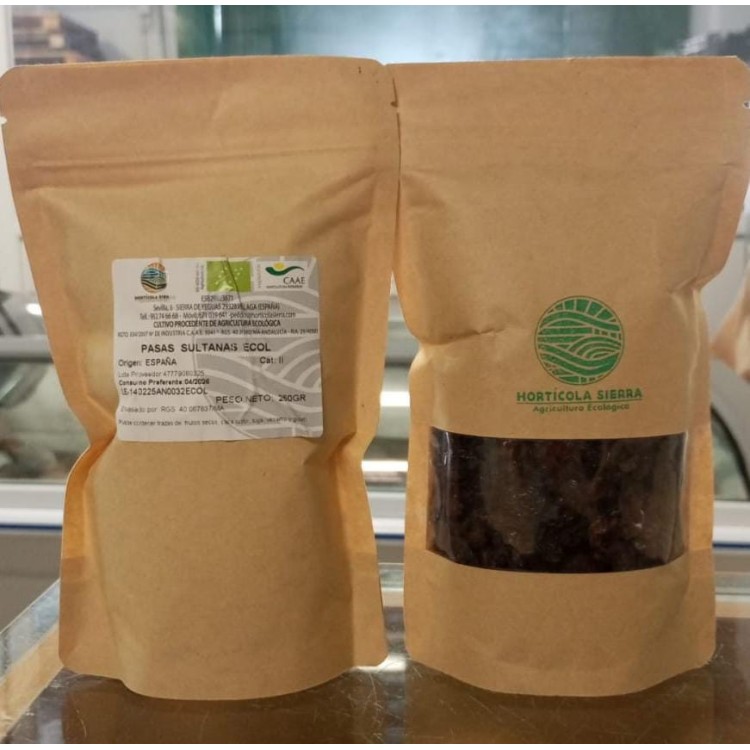Uva pasa Sultana ecologica Paquete 250g. HS