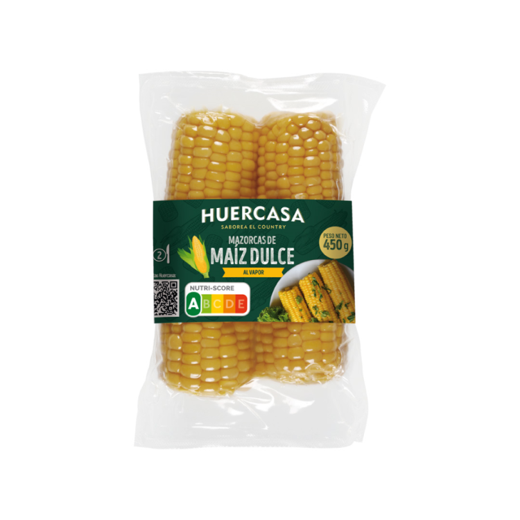 Maiz dulce cocido mazorca eco 400g (2u) HUERCASA