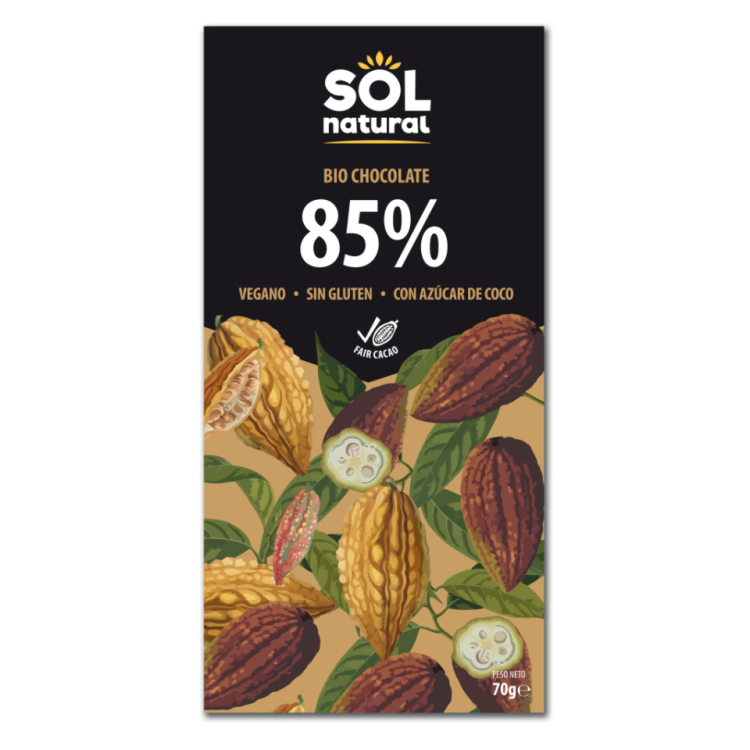 Tableta de chocolate Dark 85% eco 70g