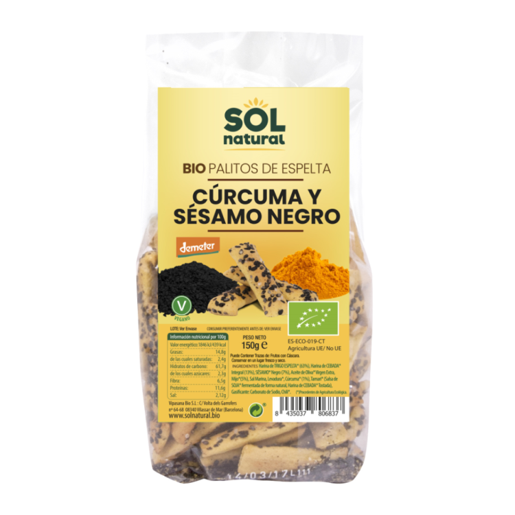 Palitos de espelta sesamo y comino negro eco 150g
