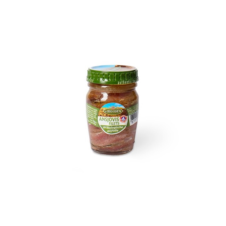 Anchoas filete en Aceite de oliva eco 78g. Bioidea